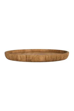 Carved Side Round Teak Tray Bowl | Dareels Ijen 31