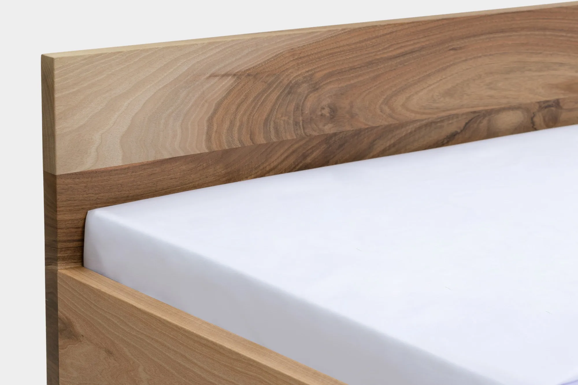 CASSIE | Minimal Bed Frame Handmade Walnut and Oak