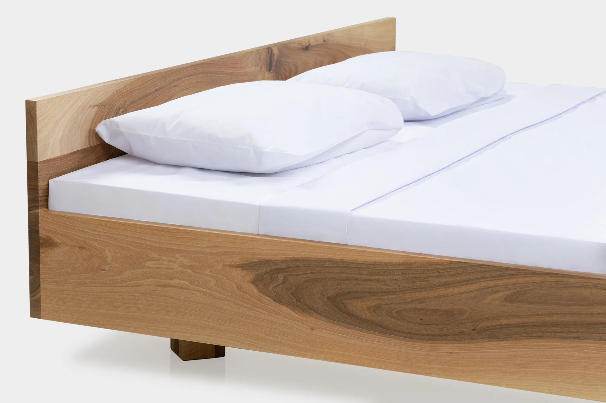 CASSIE | Minimal Bed Frame Handmade Walnut and Oak