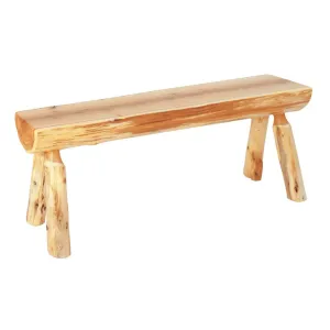 Cedar Half-Log Dining Table Bench - 72"