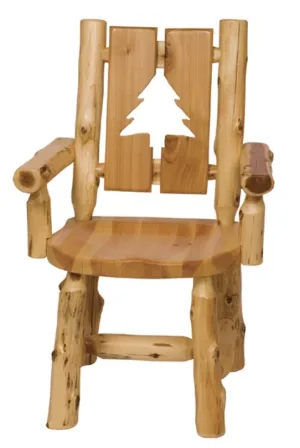 Cedar Log Cut-Out Arm Dining Chair - Tree