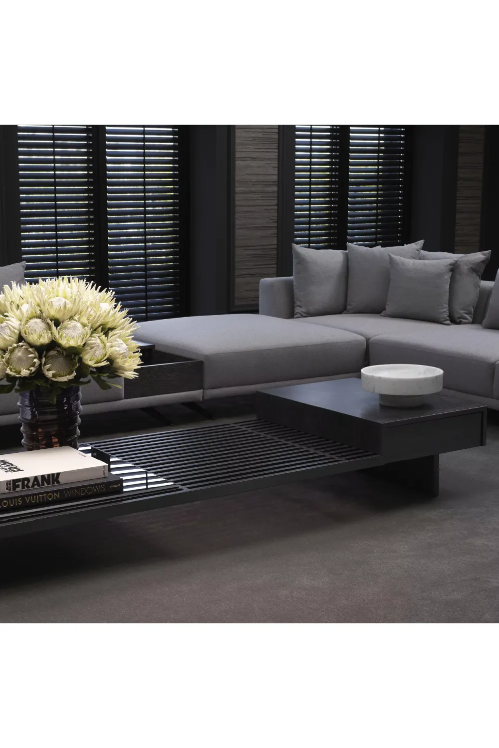 Charcoal Gray Oak Coffee Table | Eichholtz The Crest