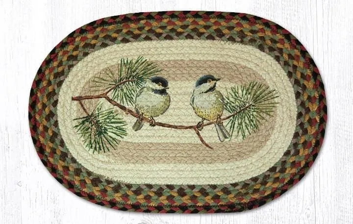 Chickadee Oval Braided Placemat