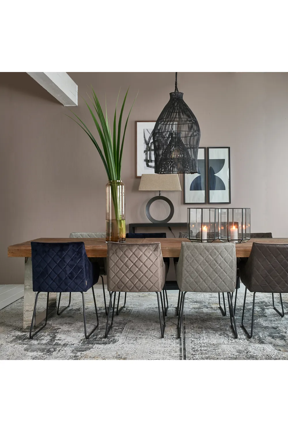 Classic Diamond Patterned Dining Armchair | Rivièra Maison Frisco Drive