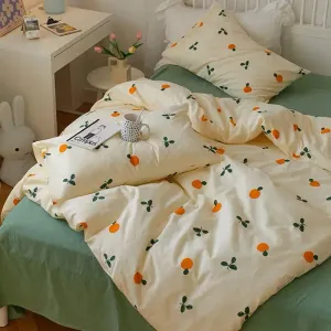 Clementine Orange Duvet Cover Bedding Set