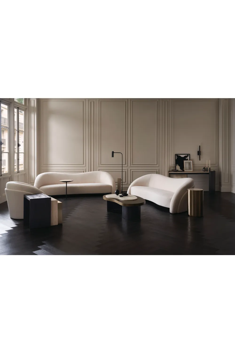 Cream Travertine Coffee Table | Caracole Contrast