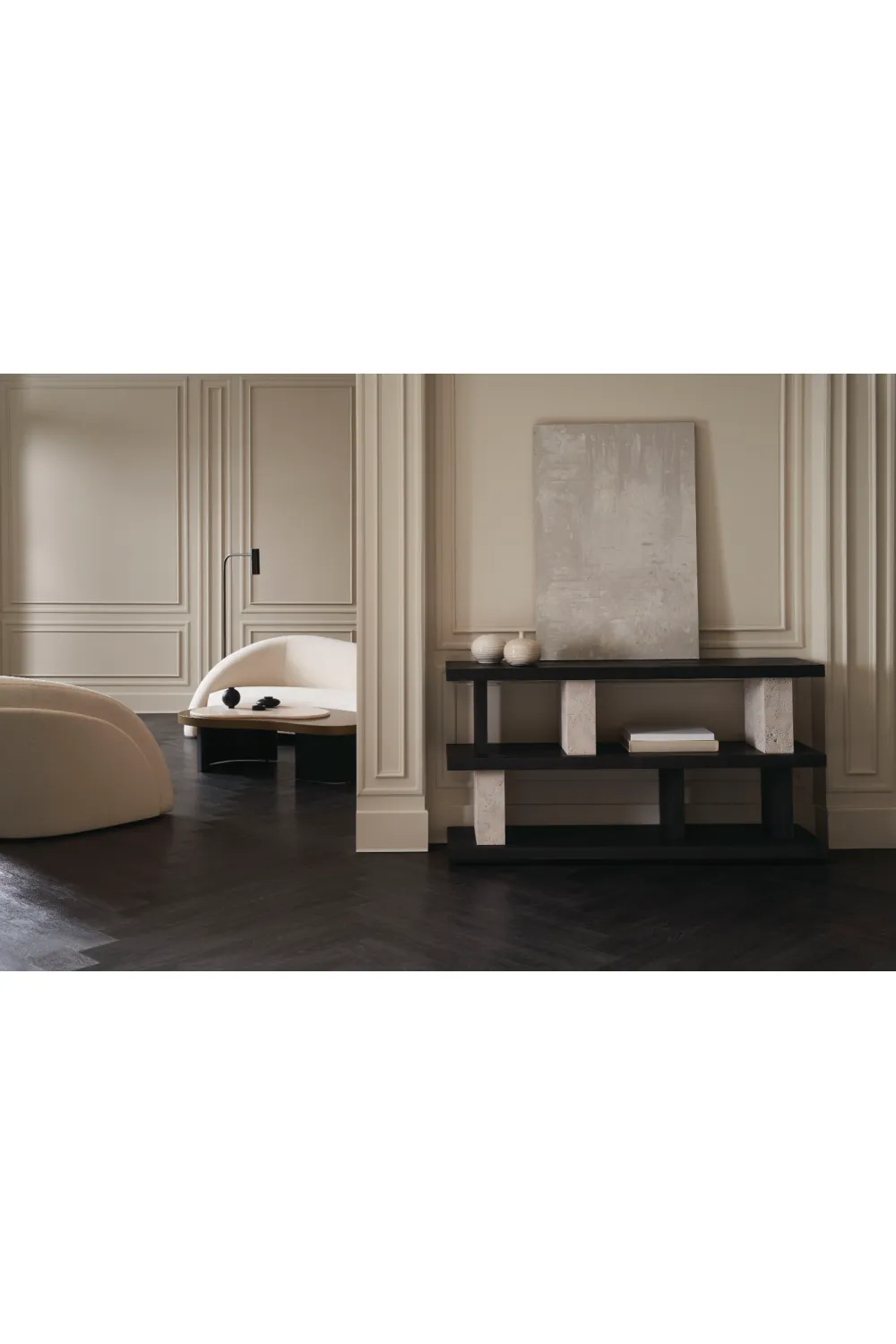 Cream Travertine Coffee Table | Caracole Contrast