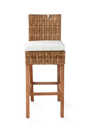 Cushioned Handwoven Bar Stool | Rivièra Maison Rustic Rattan