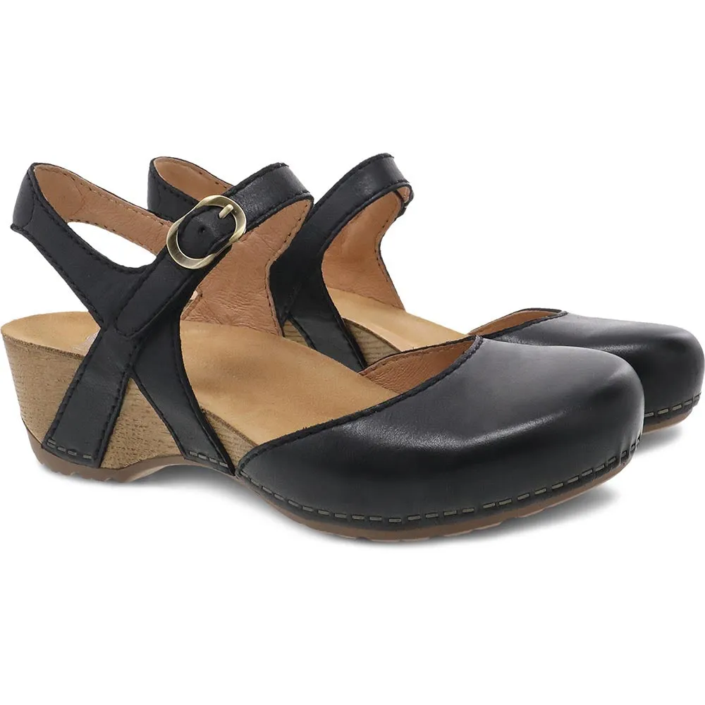 Dansko Tiffani Wedge - Black Milled Burnished