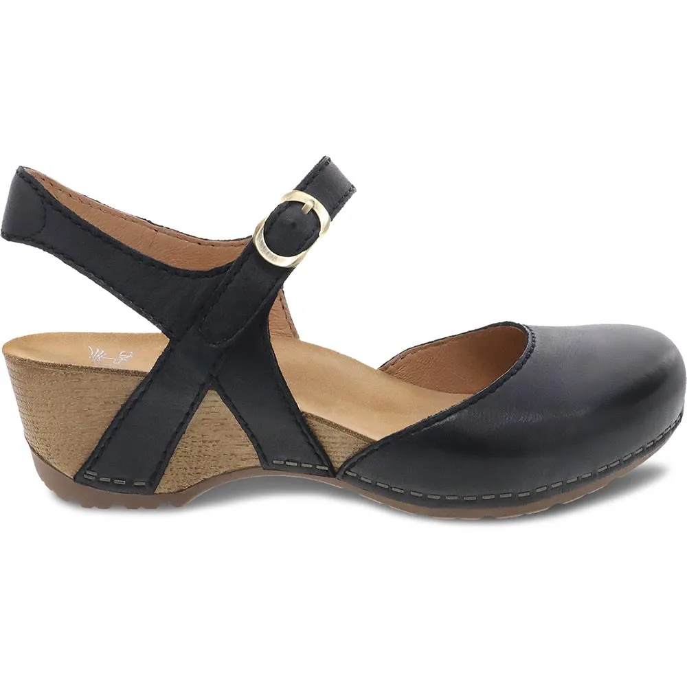 Dansko Tiffani Wedge - Black Milled Burnished