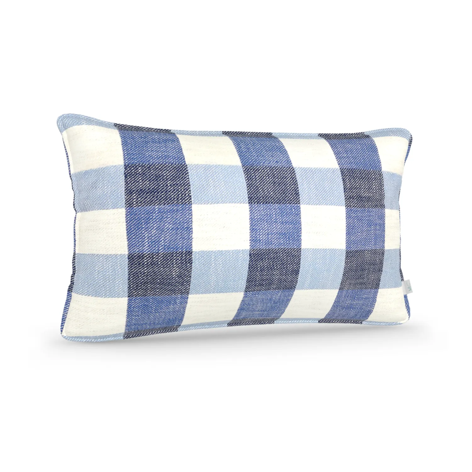 Decorative Lumbar Pillow in Checkmate: Denim