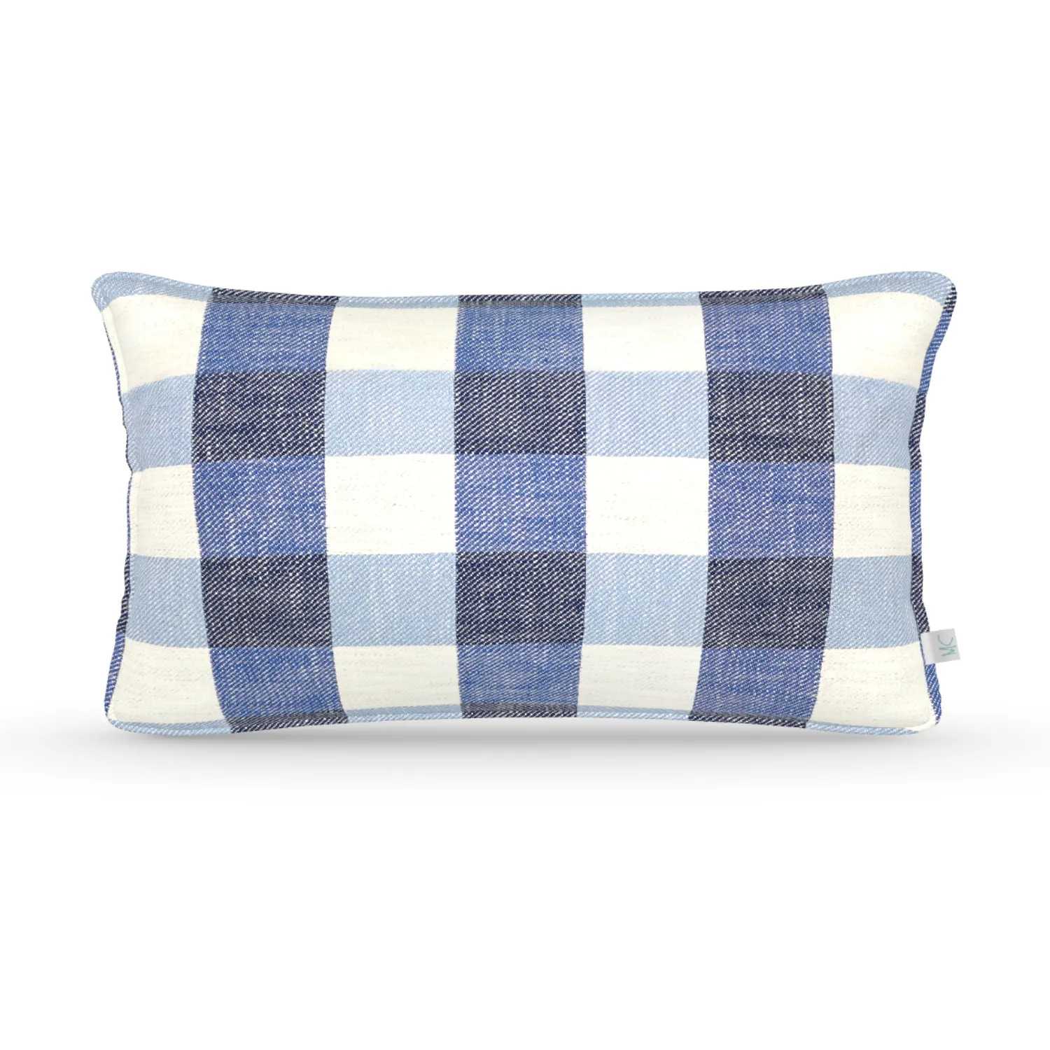 Decorative Lumbar Pillow in Checkmate: Denim