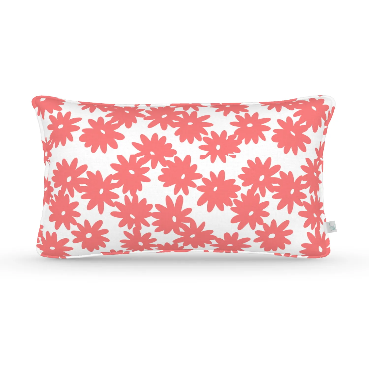 Decorative Lumbar Pillow in Crazy Daisy: Wild Salmon