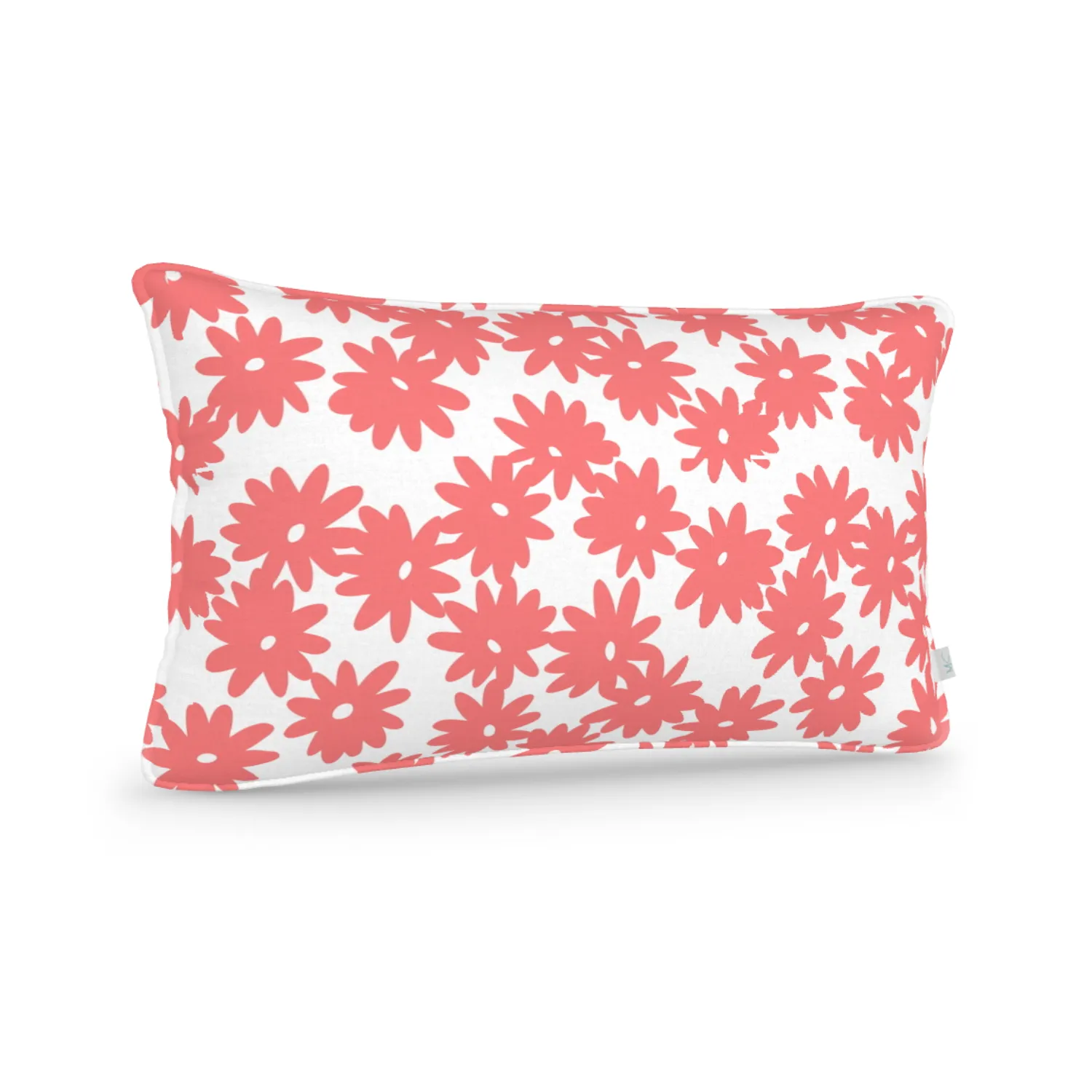 Decorative Lumbar Pillow in Crazy Daisy: Wild Salmon