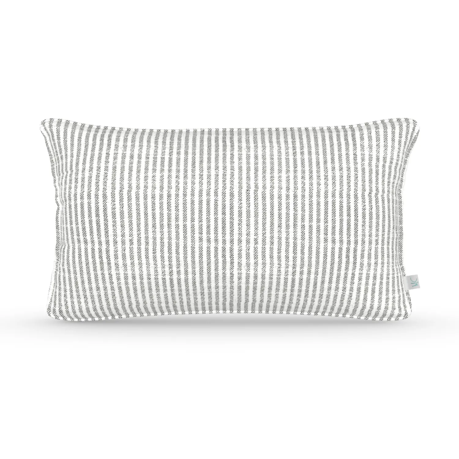 Decorative Lumbar Pillow in Oxford Stripe: Oyster