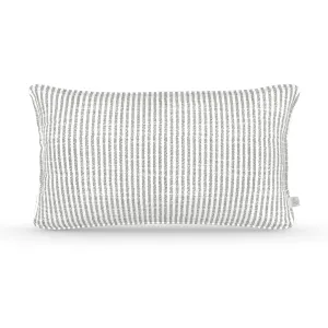 Decorative Lumbar Pillow in Oxford Stripe: Oyster