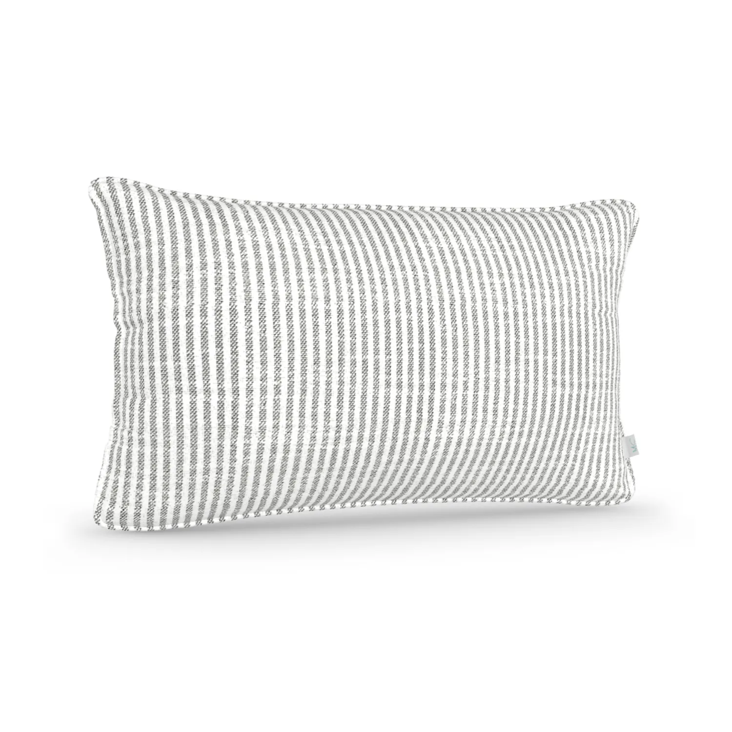 Decorative Lumbar Pillow in Oxford Stripe: Oyster