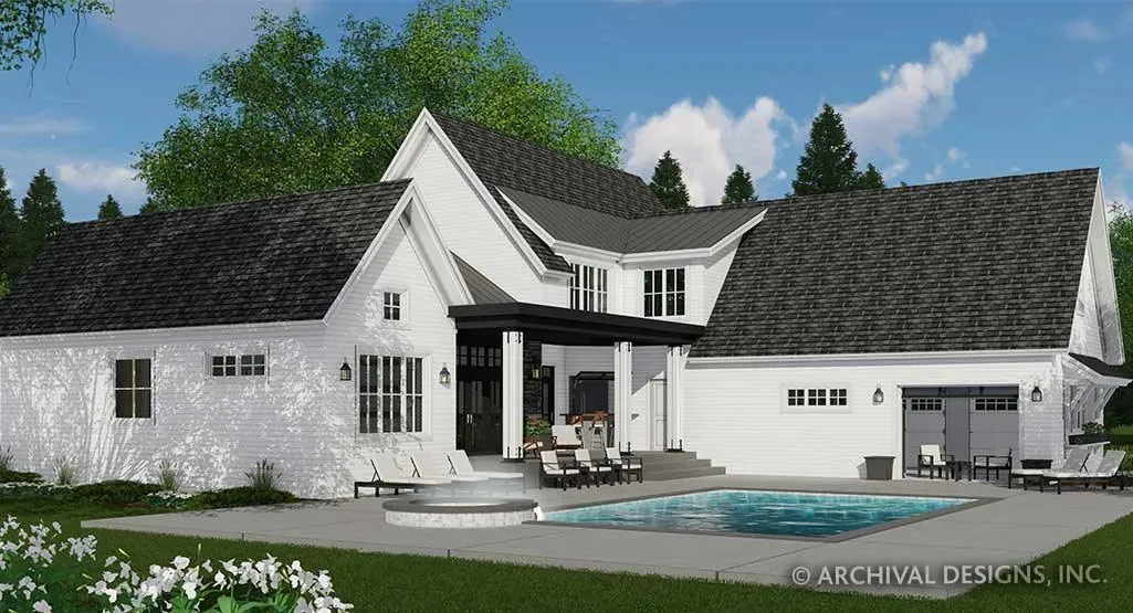 Elegant Four-Bedroom Home Plan with Spacious Design