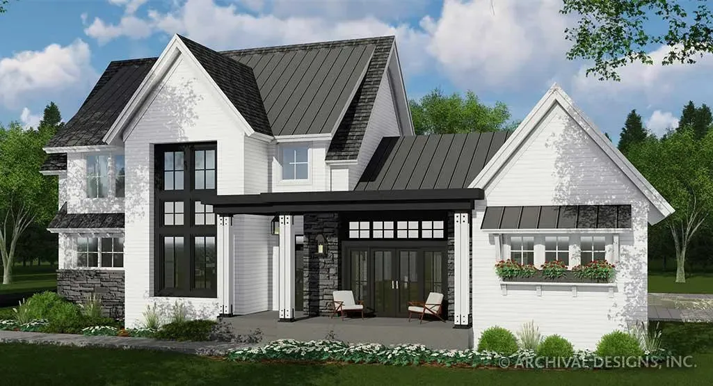 Elegant Four-Bedroom Home Plan with Spacious Design