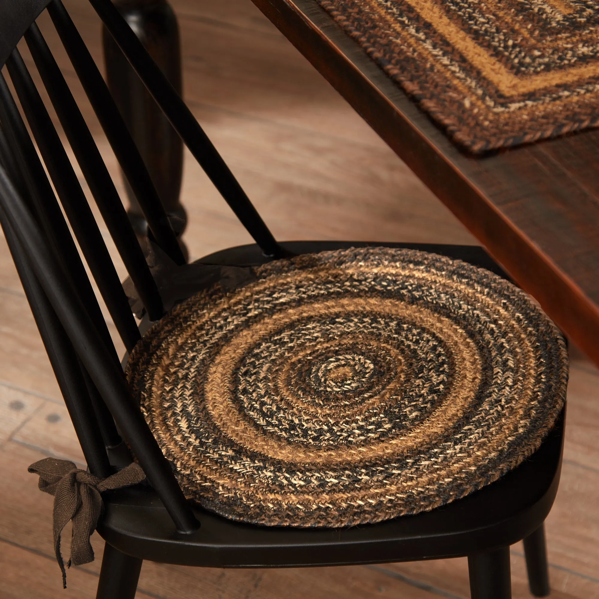 Espresso Jute Chair Pad 15 inch Diameter