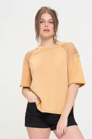 Fishnet Shoulder T-Shirt *Online Only*