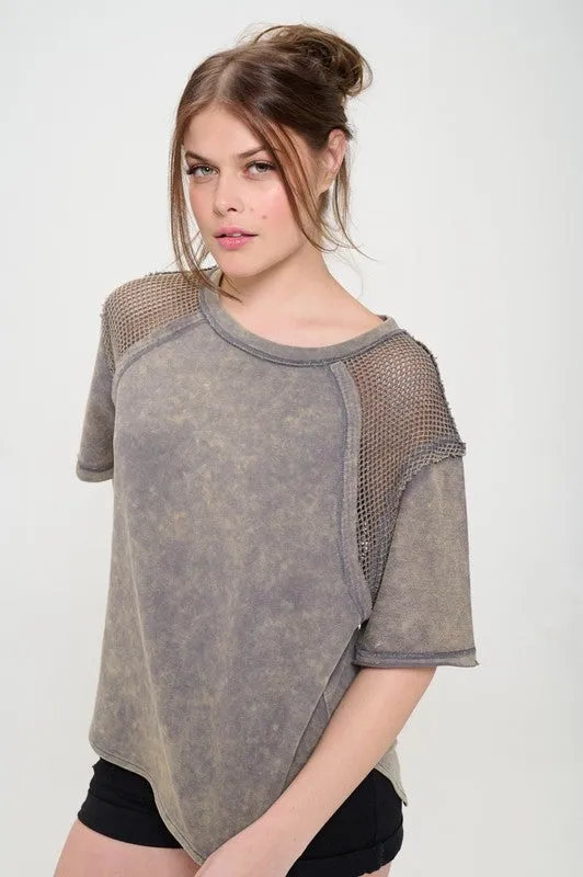 Fishnet Shoulder T-Shirt *Online Only*