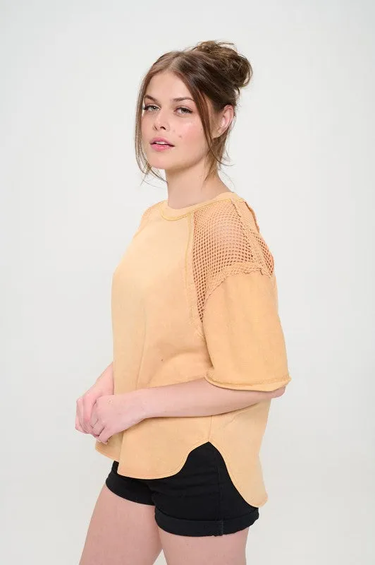 Fishnet Shoulder T-Shirt *Online Only*