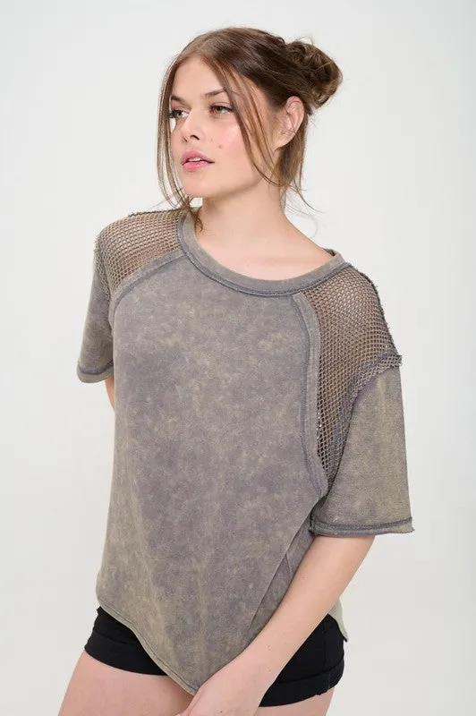 Fishnet Shoulder T-Shirt *Online Only*