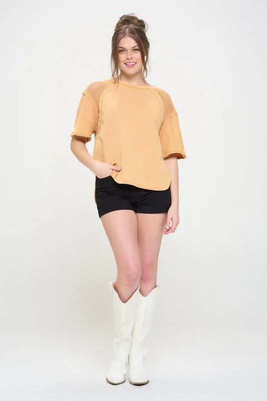 Fishnet Shoulder T-Shirt *Online Only*