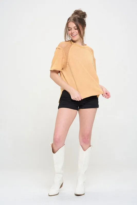 Fishnet Shoulder T-Shirt *Online Only*