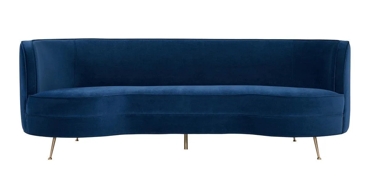 Flay Navy Velvet Sofa