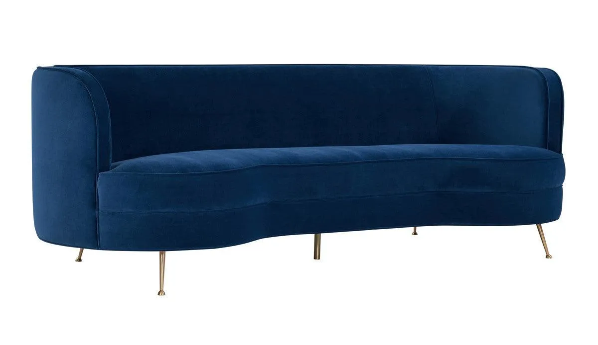 Flay Navy Velvet Sofa