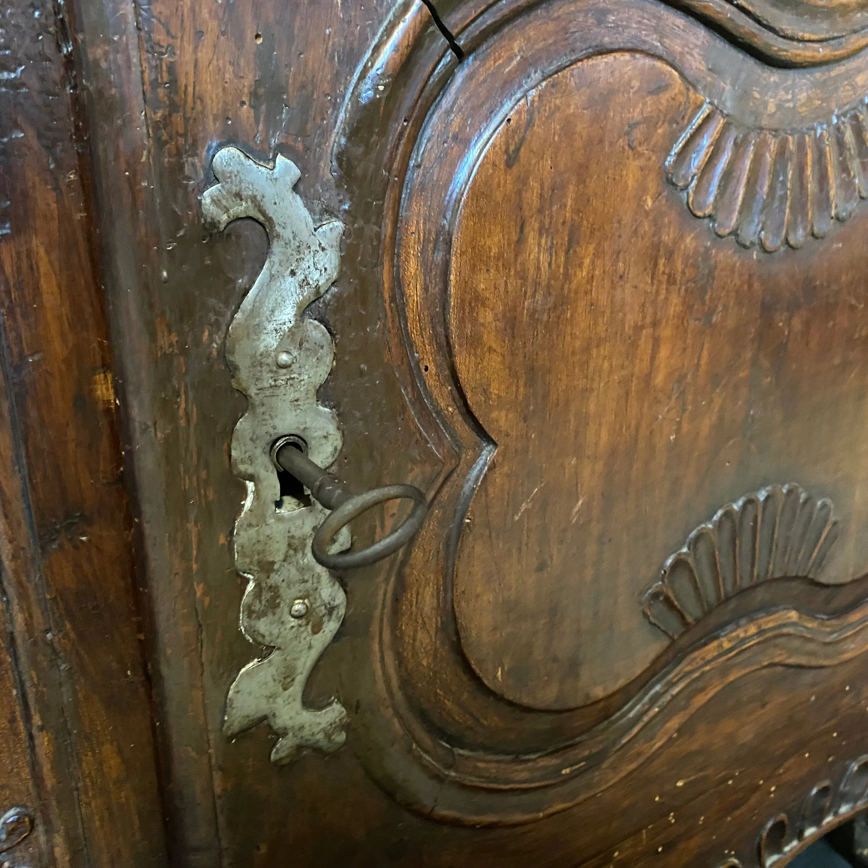 French 18th Century Carved Walnut Buffet or Sideboard Storage Cabinet