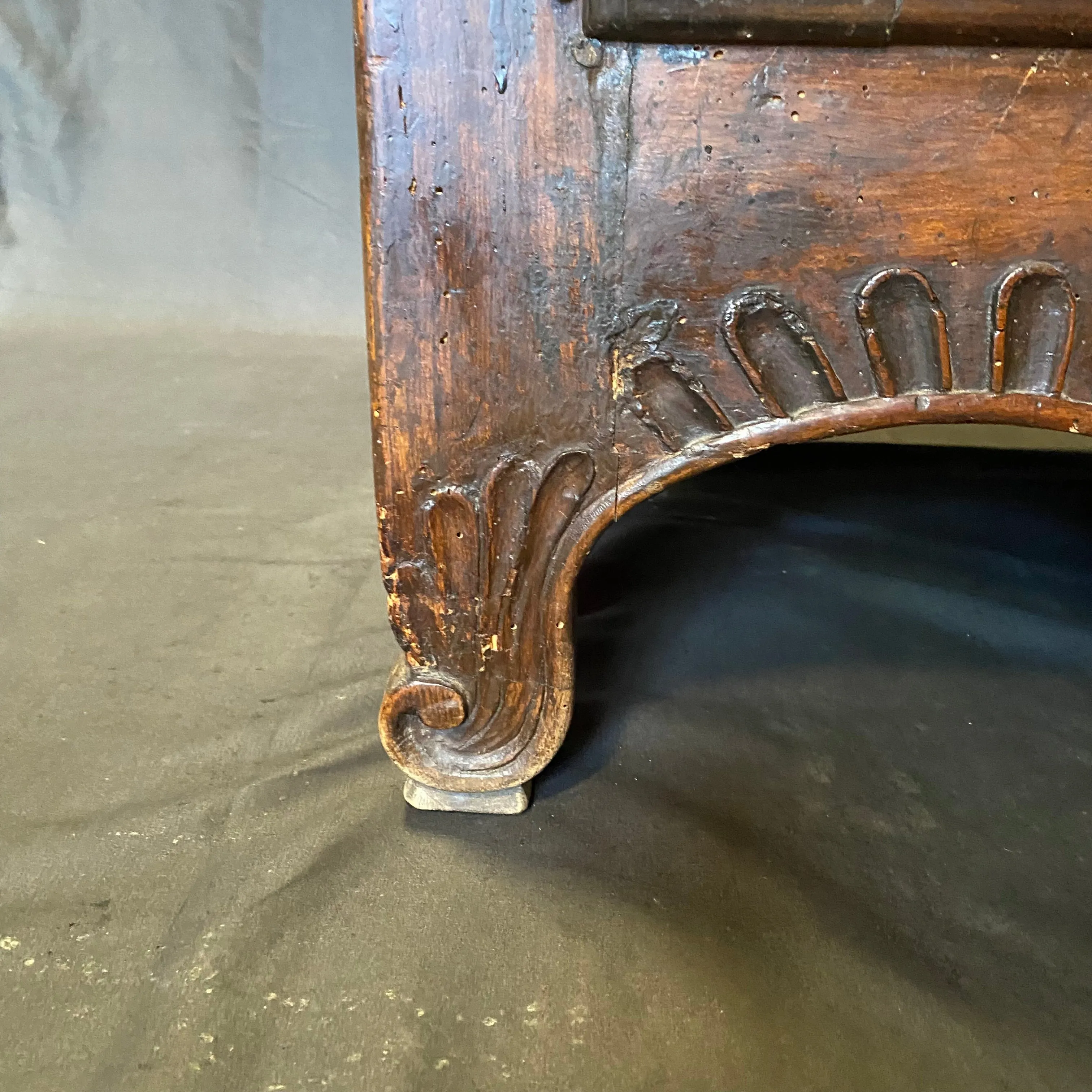 French 18th Century Carved Walnut Buffet or Sideboard Storage Cabinet