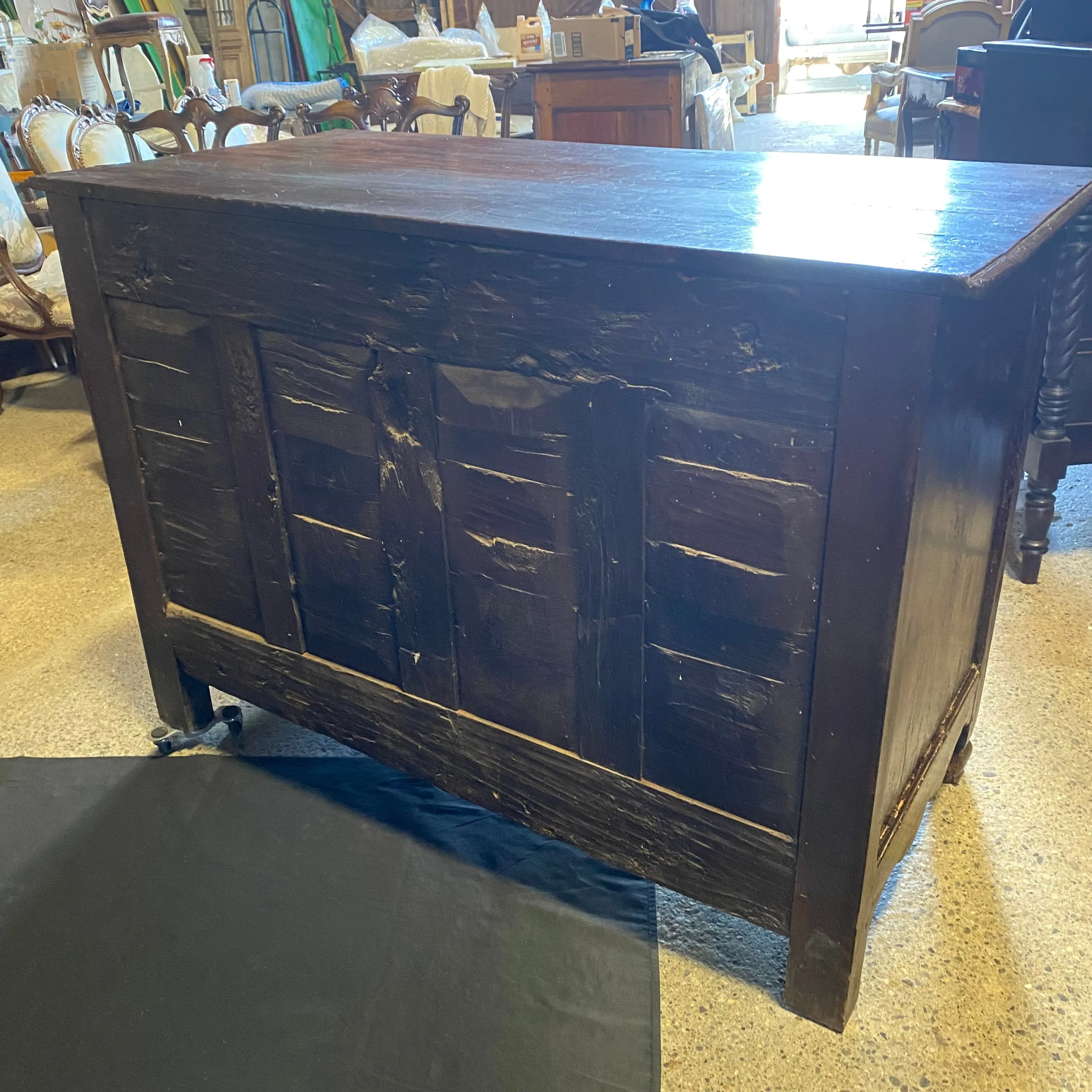 French 18th Century Carved Walnut Buffet or Sideboard Storage Cabinet