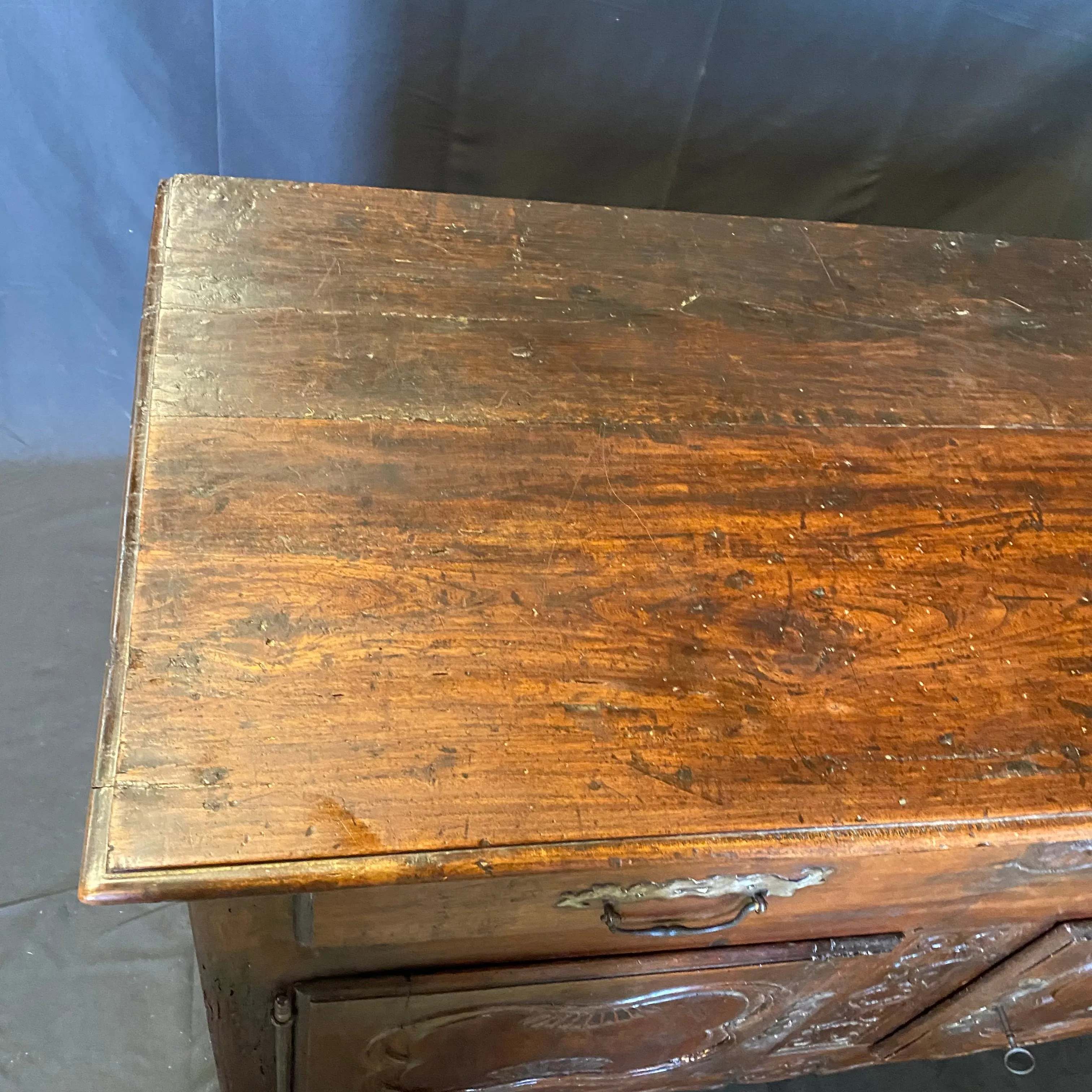 French 18th Century Carved Walnut Buffet or Sideboard Storage Cabinet