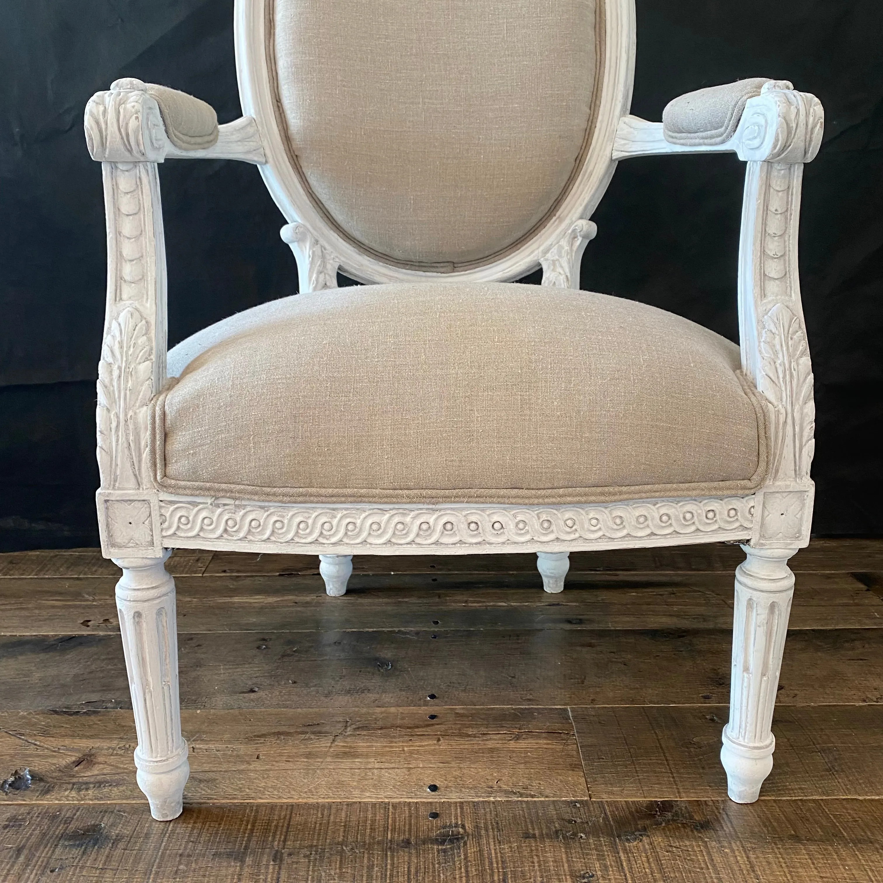 French Louis XVI Belle Epoque Parlor or Salon Set - Loveseat Sofa and Two Fauteuils Armchairs