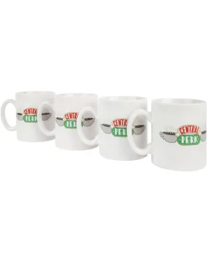 Friends Central Perk TV Series White Espresso Mugs 4 Cup Set