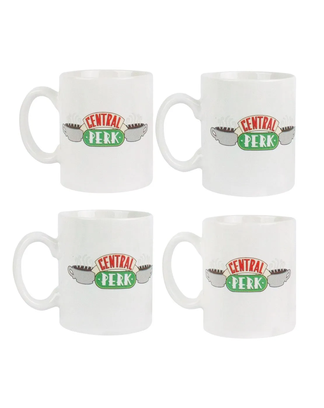 Friends Central Perk TV Series White Espresso Mugs 4 Cup Set