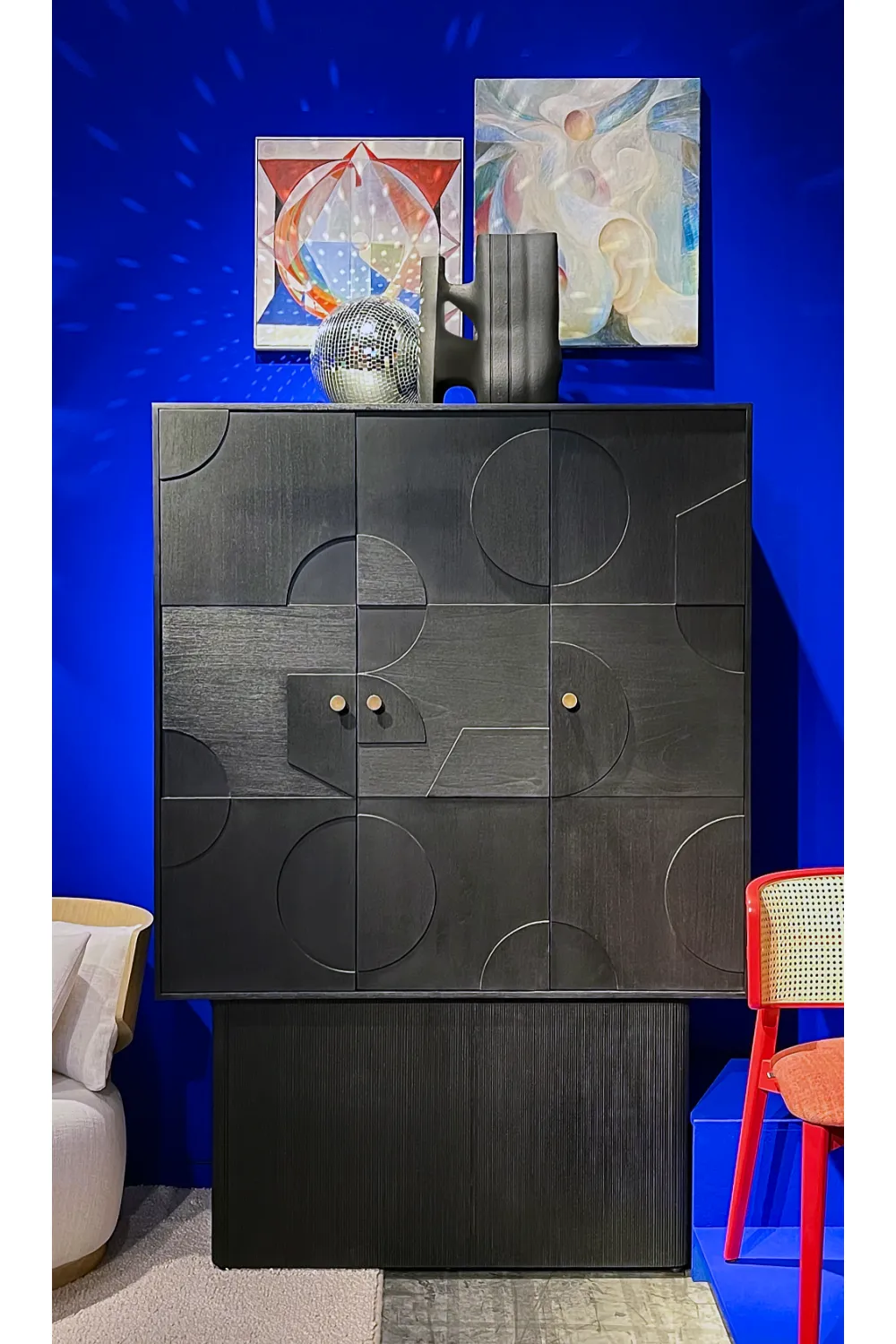 Geometrical Patterned Wooden Cabinet | Versmissen Zulgo