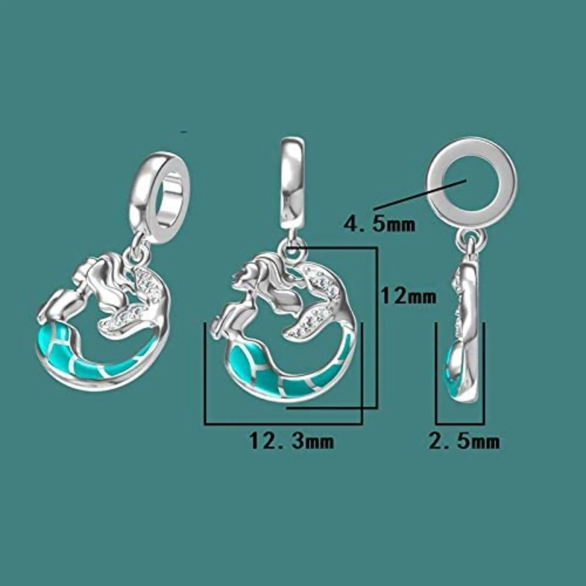 Glowing Mermaid Dangle Pendant Charm