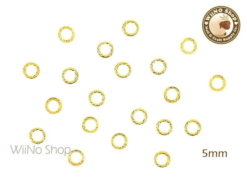 Gold Round Twisted Frame Metal Studs - 10 pcs (3mm/4mm/5mm)