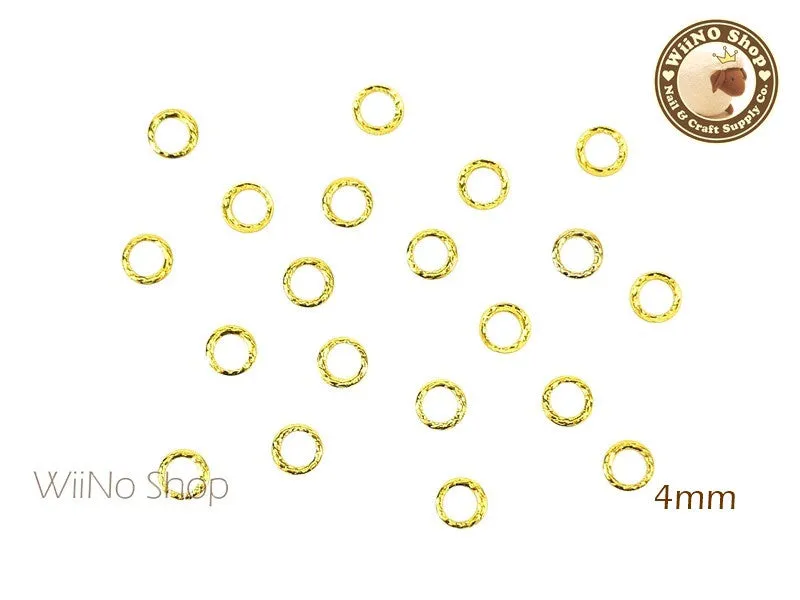 Gold Round Twisted Frame Metal Studs - 10 pcs (3mm/4mm/5mm)