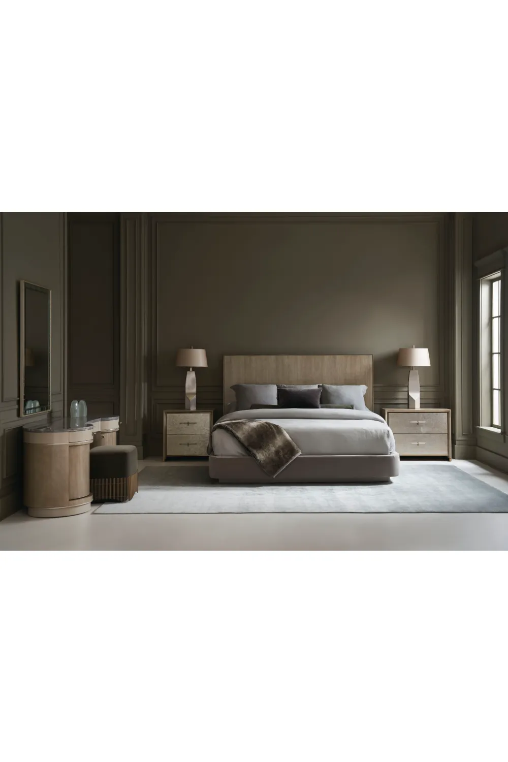 Gray Minimalist Bed | Caracole Dream Chaser