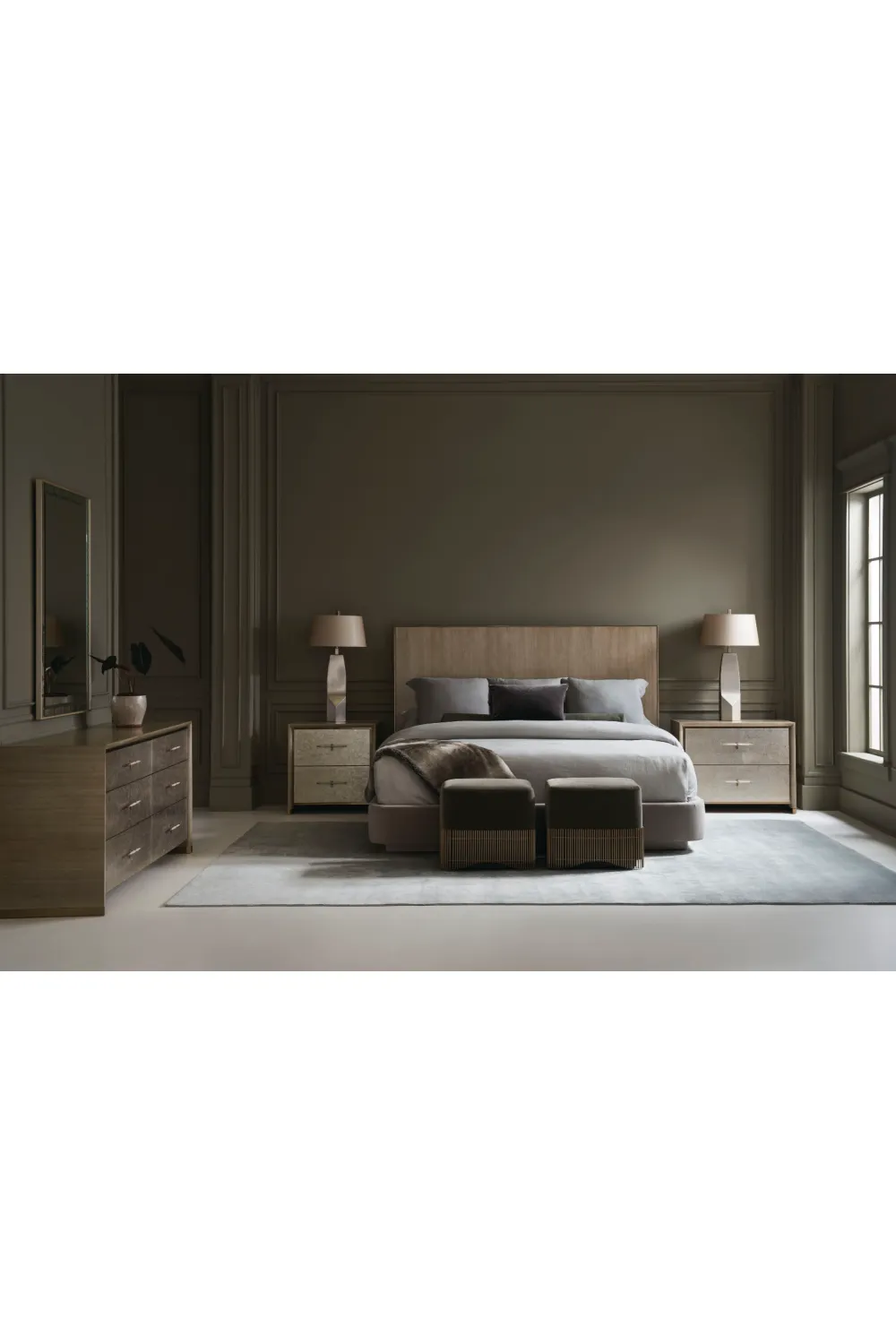 Gray Minimalist Bed | Caracole Dream Chaser