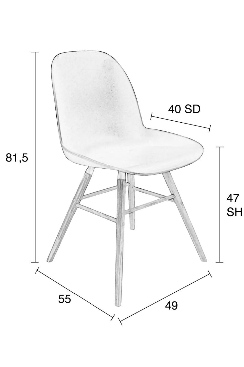 Gray Molded Dining Chairs (2) | Zuiver Albert Kuip