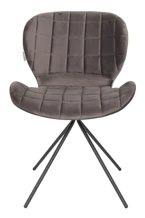 Gray Velvet Dining Chairs (2) | Zuiver OMG