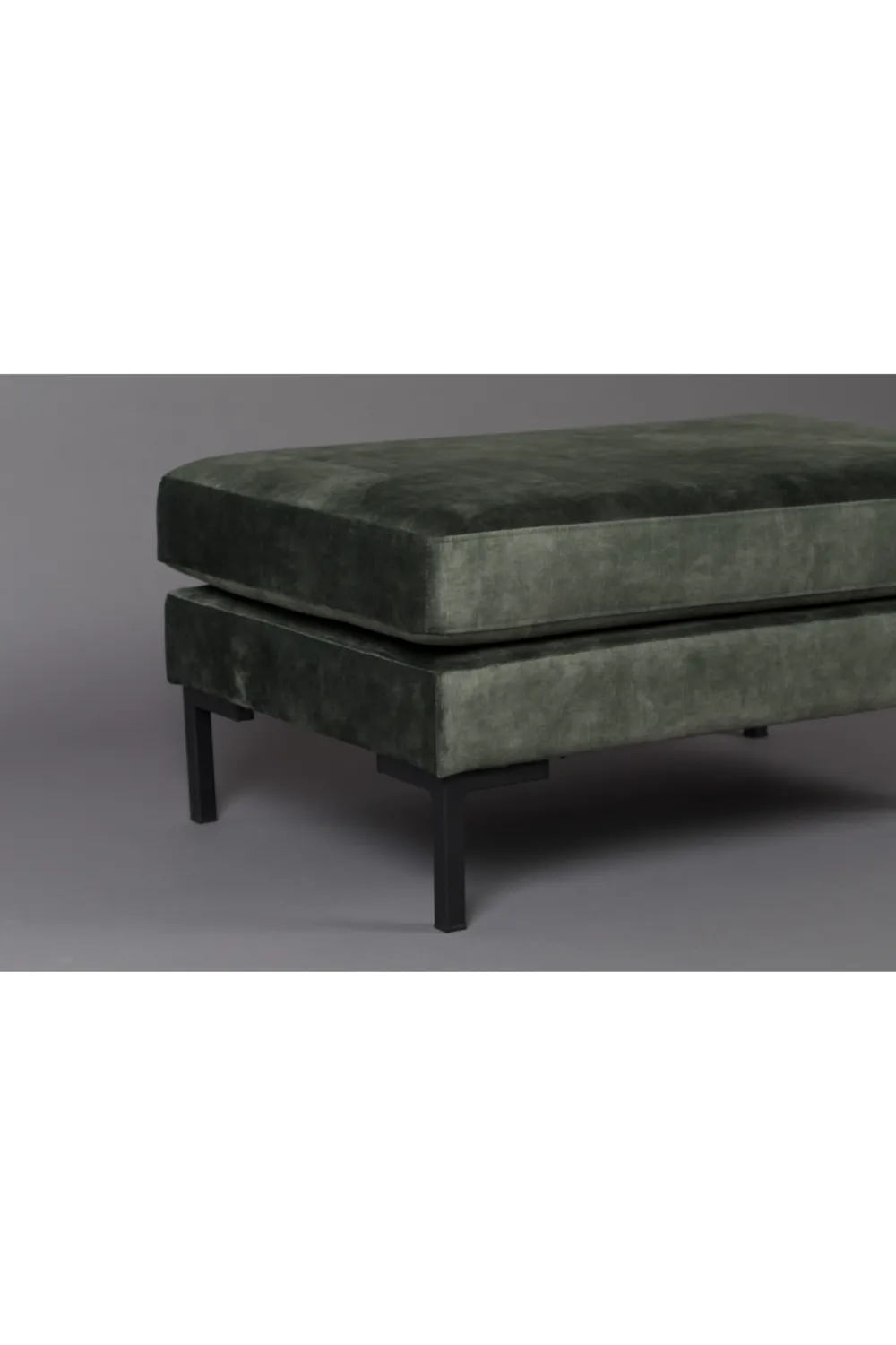 Green Upholstered Hocker | Dutchbone Houda