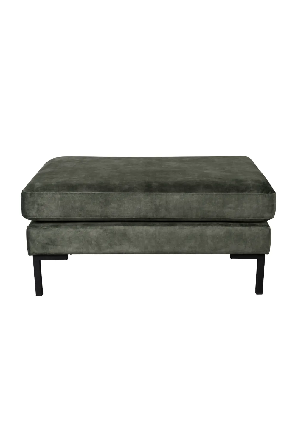 Green Upholstered Hocker | Dutchbone Houda