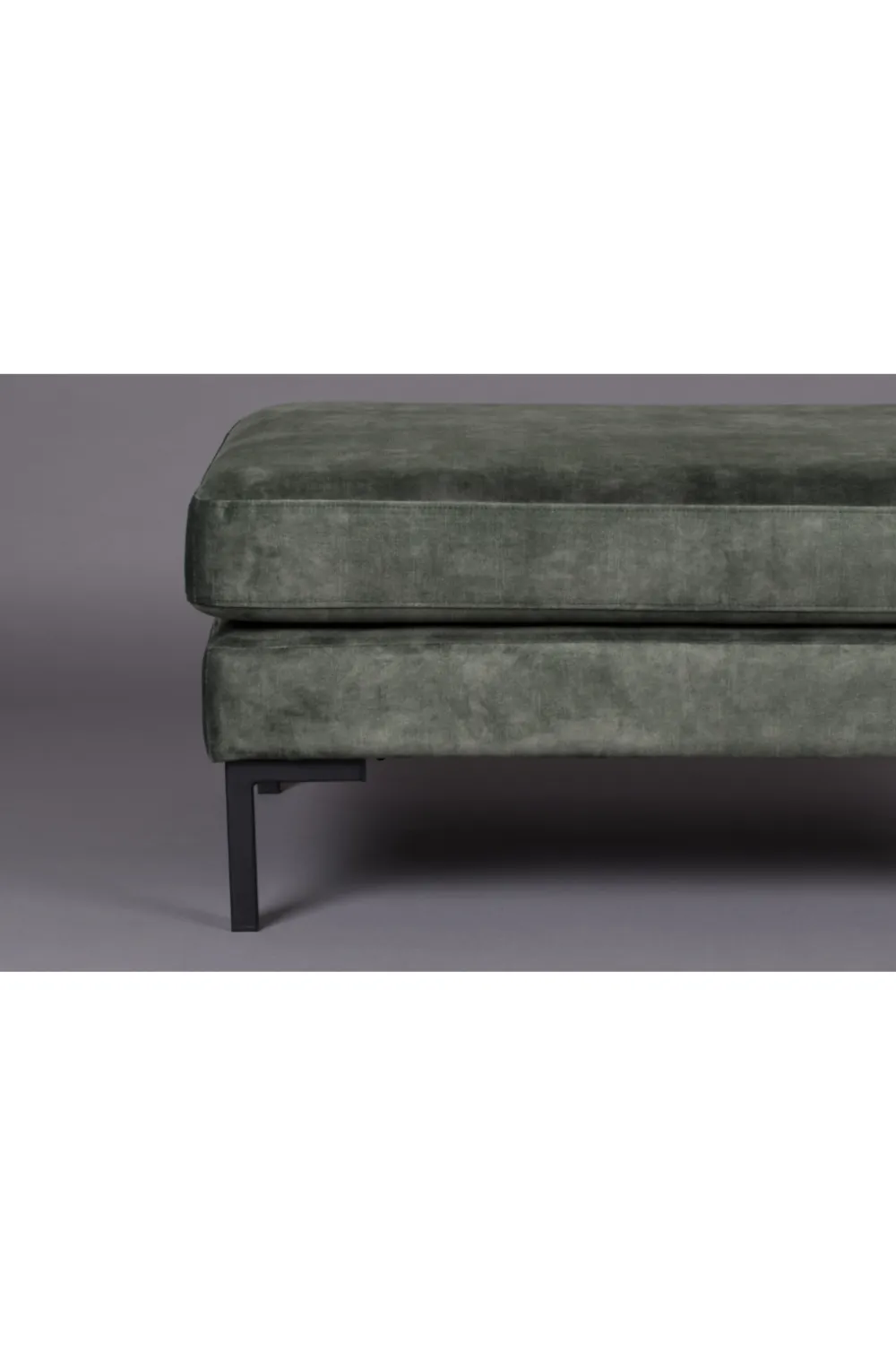 Green Upholstered Hocker | Dutchbone Houda